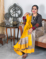 Load image into Gallery viewer, Yellow Geecha Silk Saree
