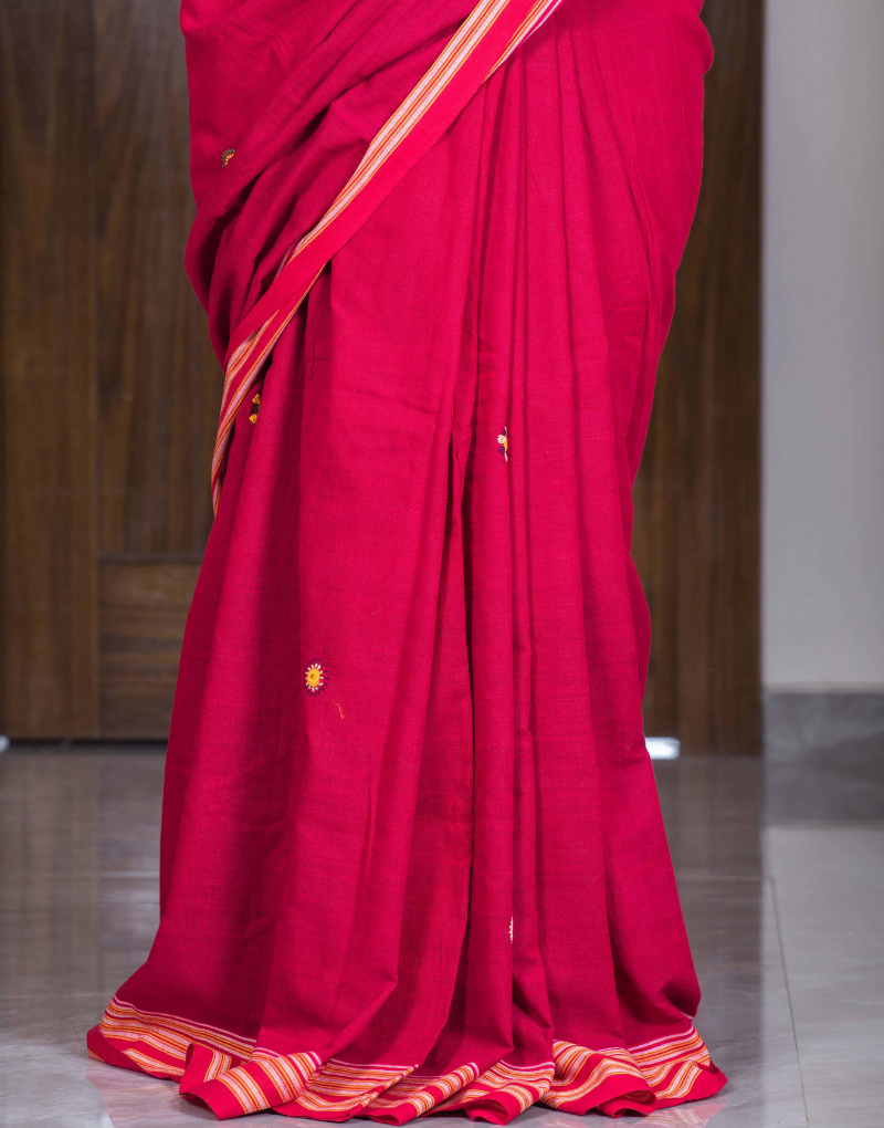 Red Lambani Tribal Soft Cotton Saree