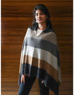 Load image into Gallery viewer, Deep grey, Black and Brown Ponchos
