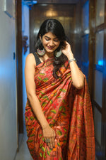 Load image into Gallery viewer, Brick Red Tussar Saree
