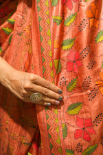 Load image into Gallery viewer, Brick Red Tussar Saree
