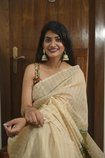 Load image into Gallery viewer, Hand Painted Chanderi Silk Saree
