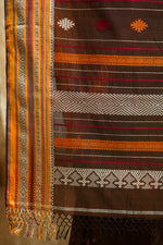 Load image into Gallery viewer, Brown Handwoven Cotton Saree

