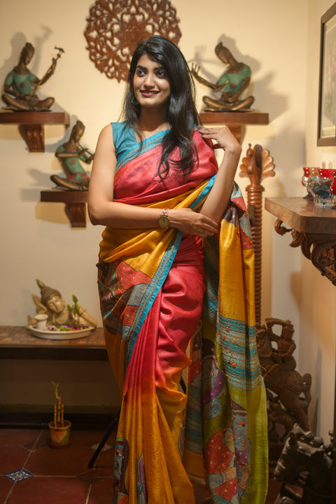 Silk Saree (With Kantha Work)