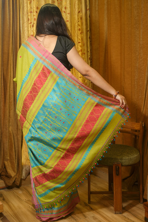 Green Handwoven Cotton Saree