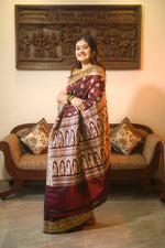 Load image into Gallery viewer, Chocolate brown benarsi silk saree
