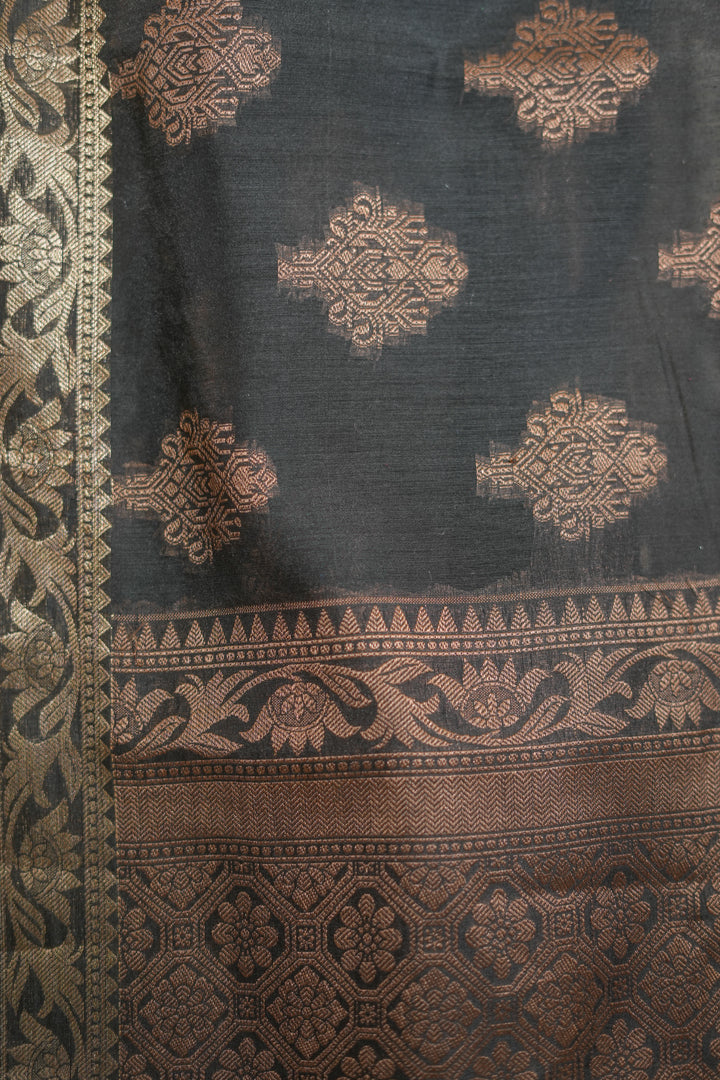 Black cotton silk saree