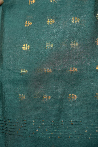 Bottle Green Cotton Silk Saree