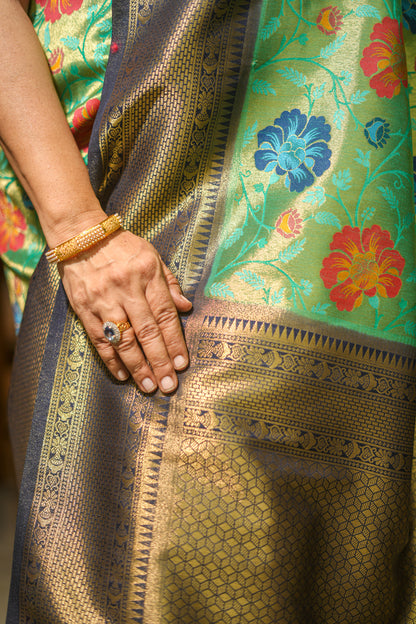 Green Tissue Silk Saree