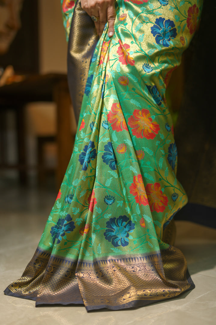 Green Tissue Silk Saree