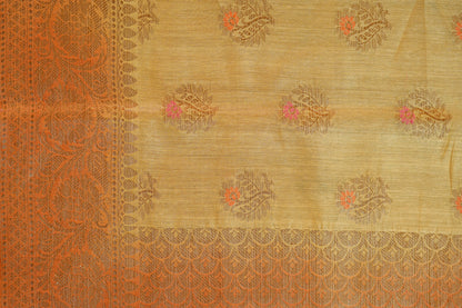 Beige Muga silk Saree