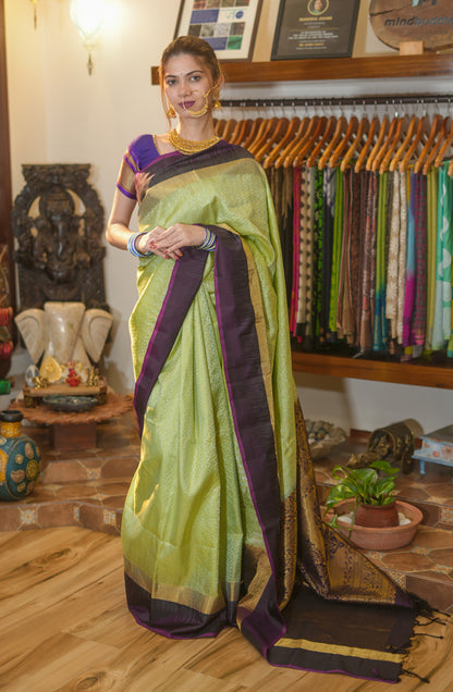 Pista Green Silk Saree