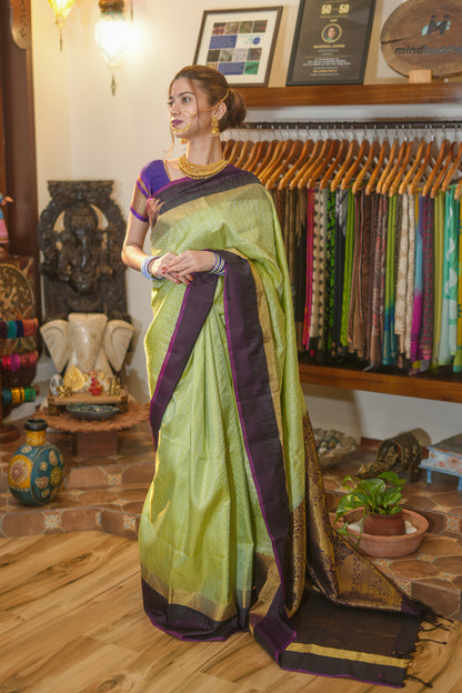 Pista Green Silk Saree