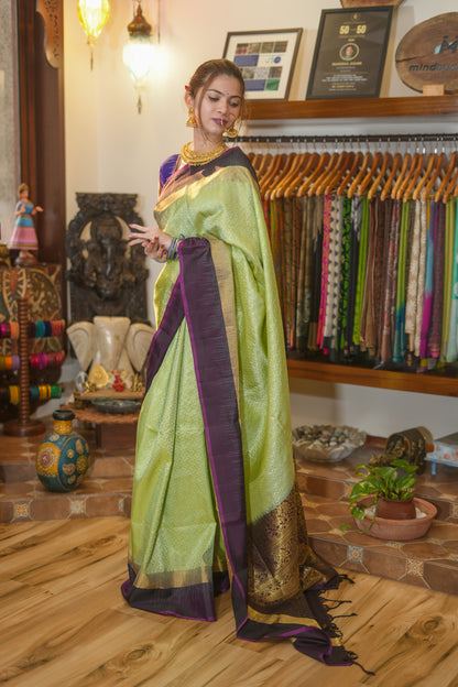 Pista Green Silk Saree