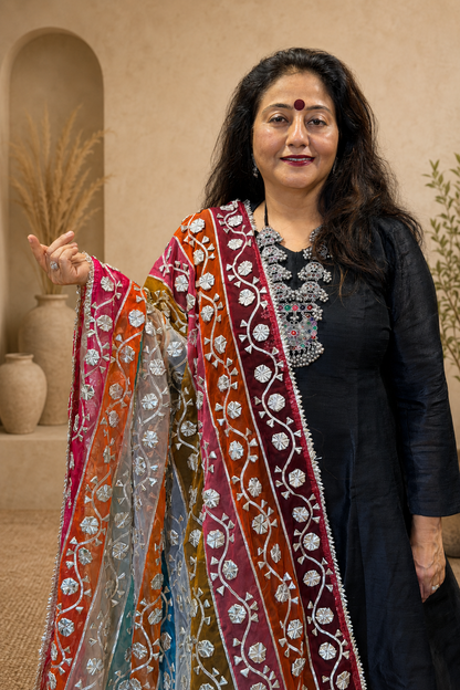 Multicoloured Organza Dupatta