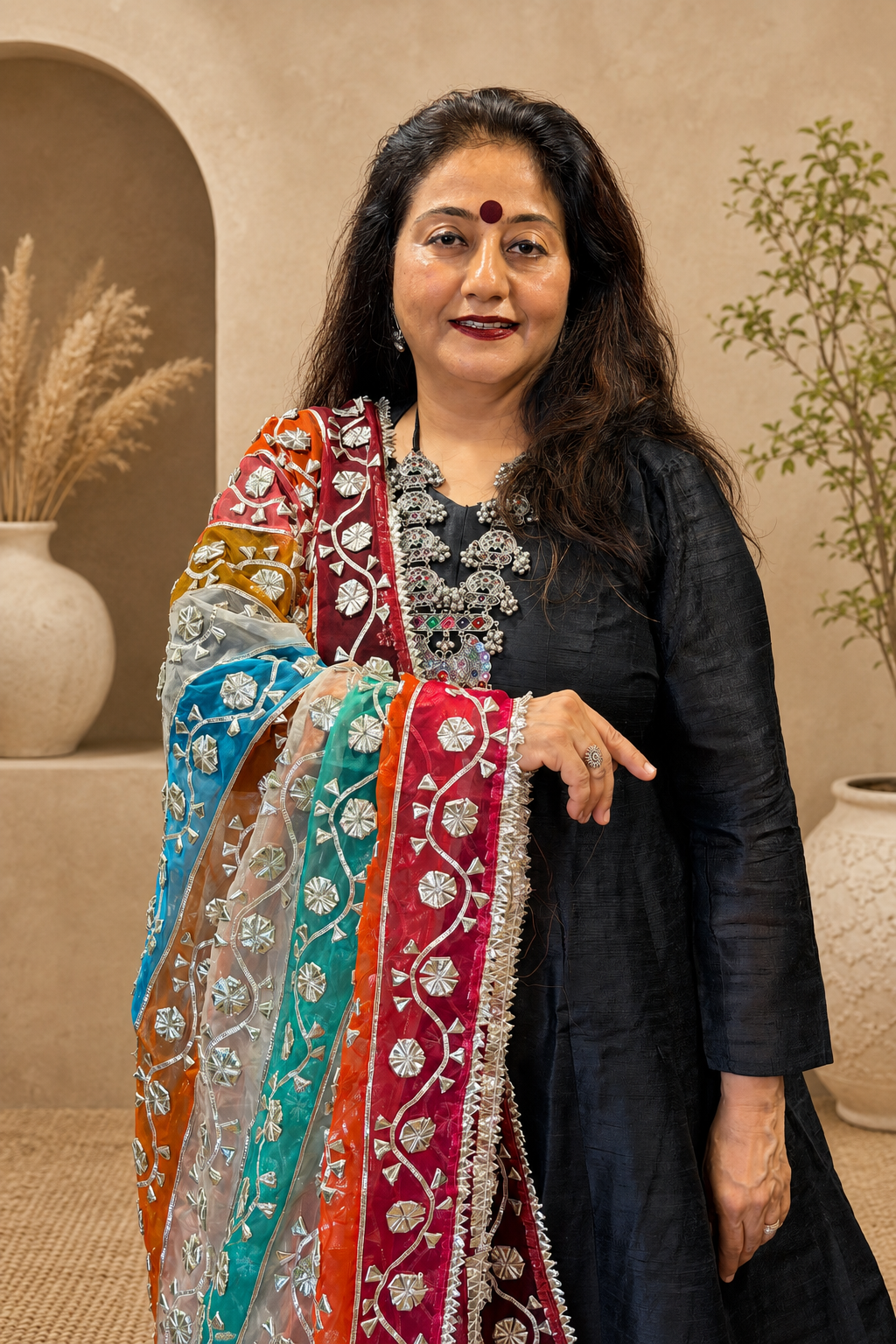 Multicoloured Organza Dupatta