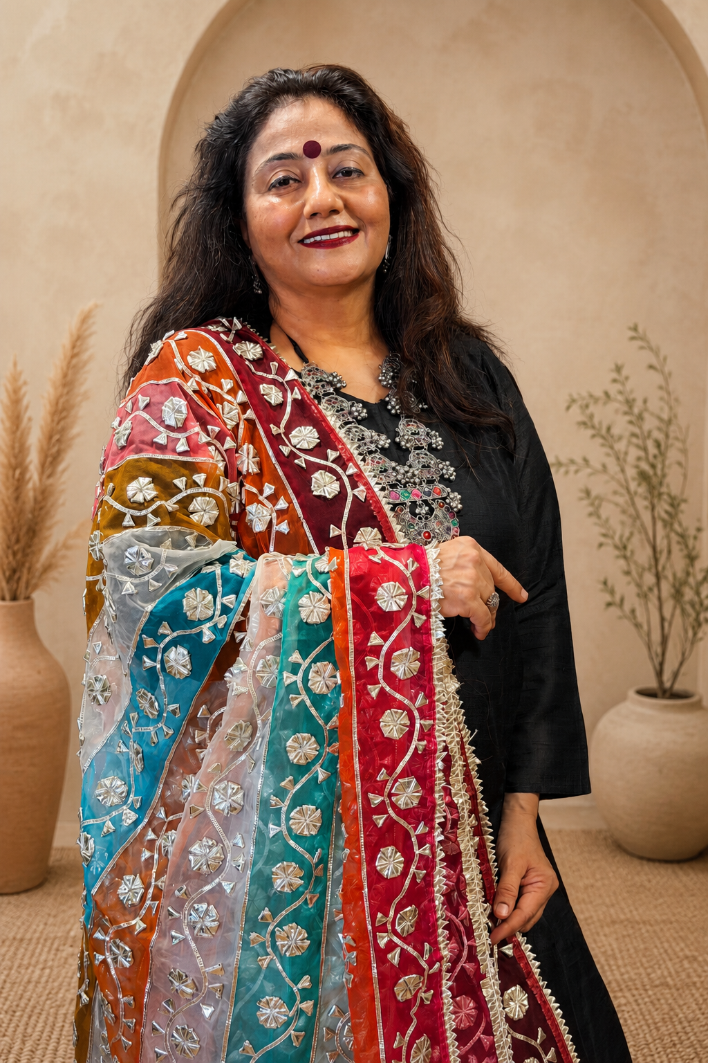 Multicoloured Organza Dupatta