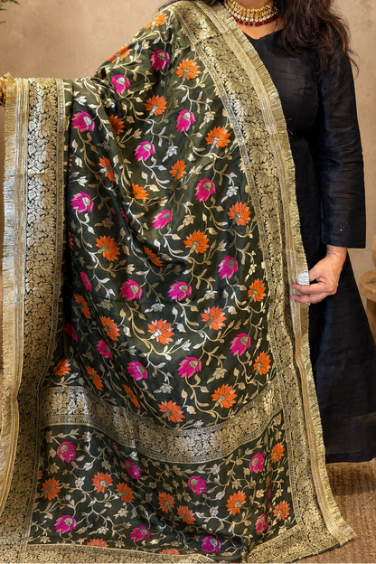 Green Banarasi Brocade Dupatta
