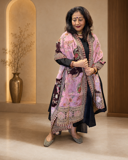 Pink Viscose Organza Dupatta