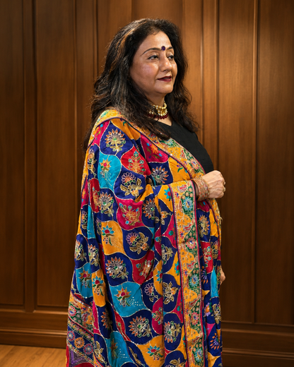 Multicoloured Crepe Dupatta