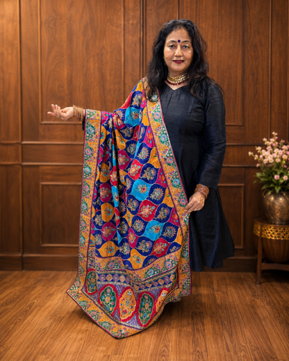Multicoloured Crepe Dupatta
