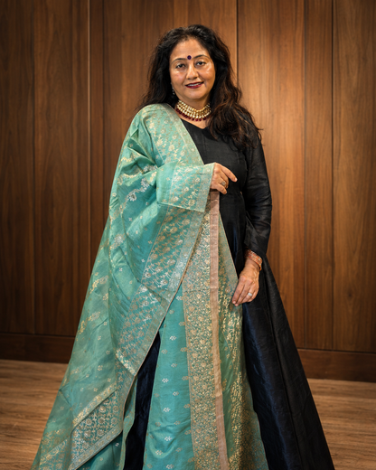 Sea Green Dola Silk Dupatta