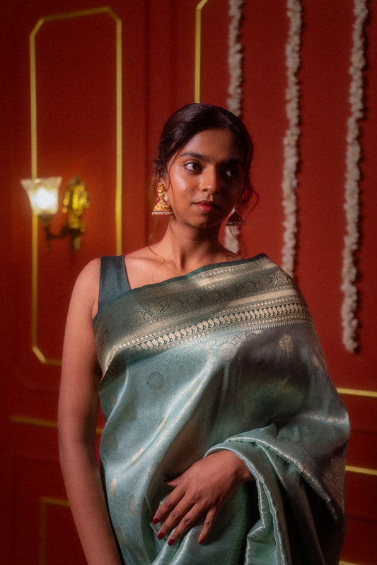 Green Tanchoi Katan Silk Saree