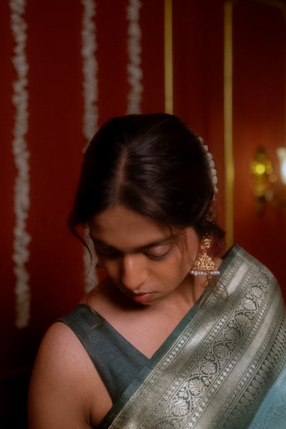 Green Tanchoi Katan Silk Saree
