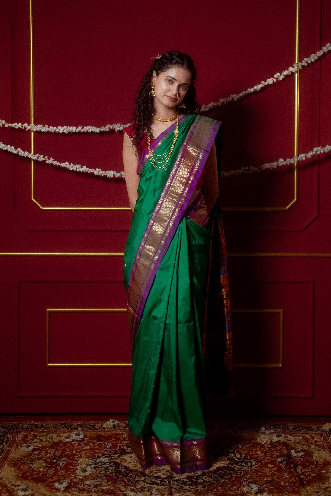 Green Mooga Silk Paithani Saree