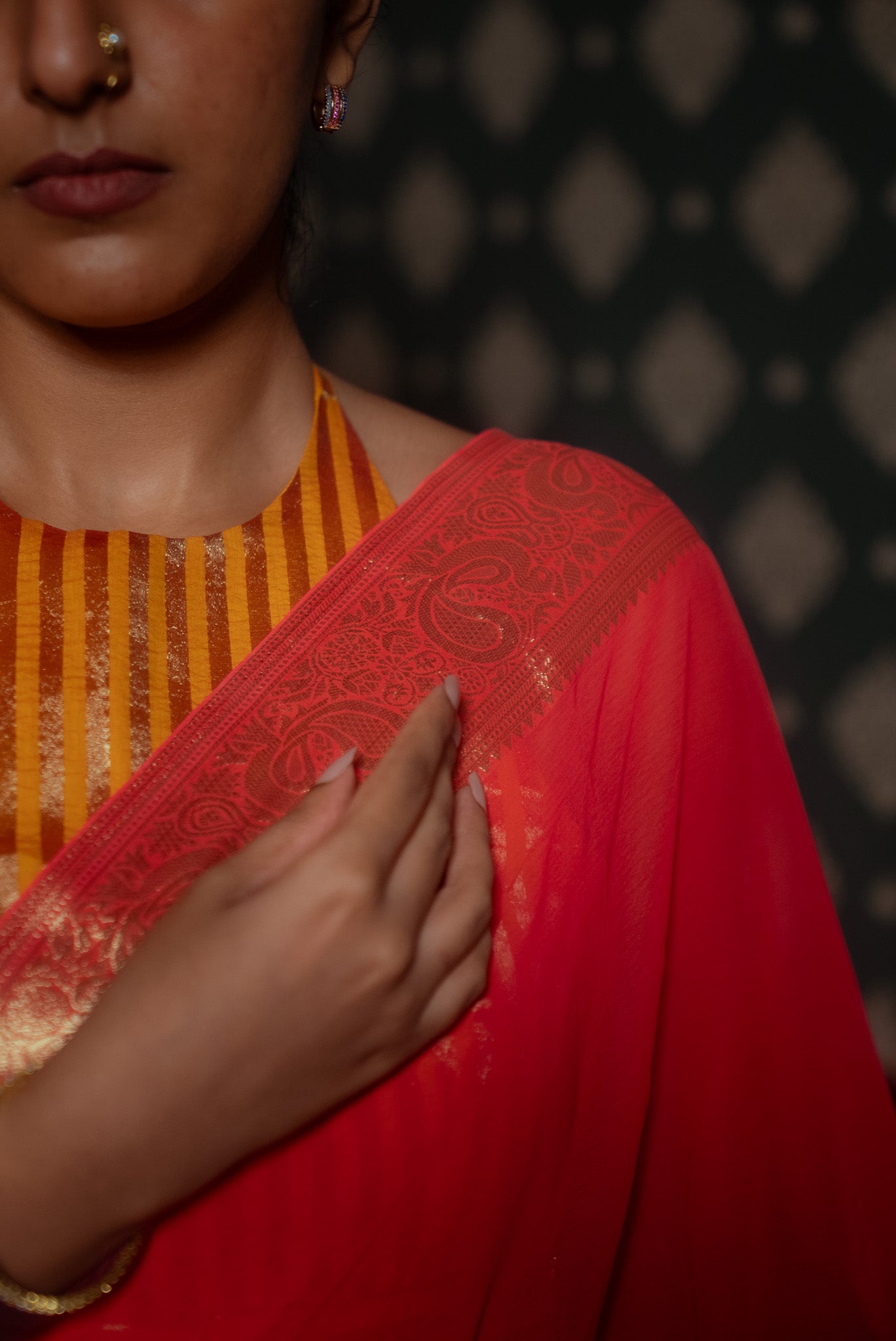 Pink Georgette Saree