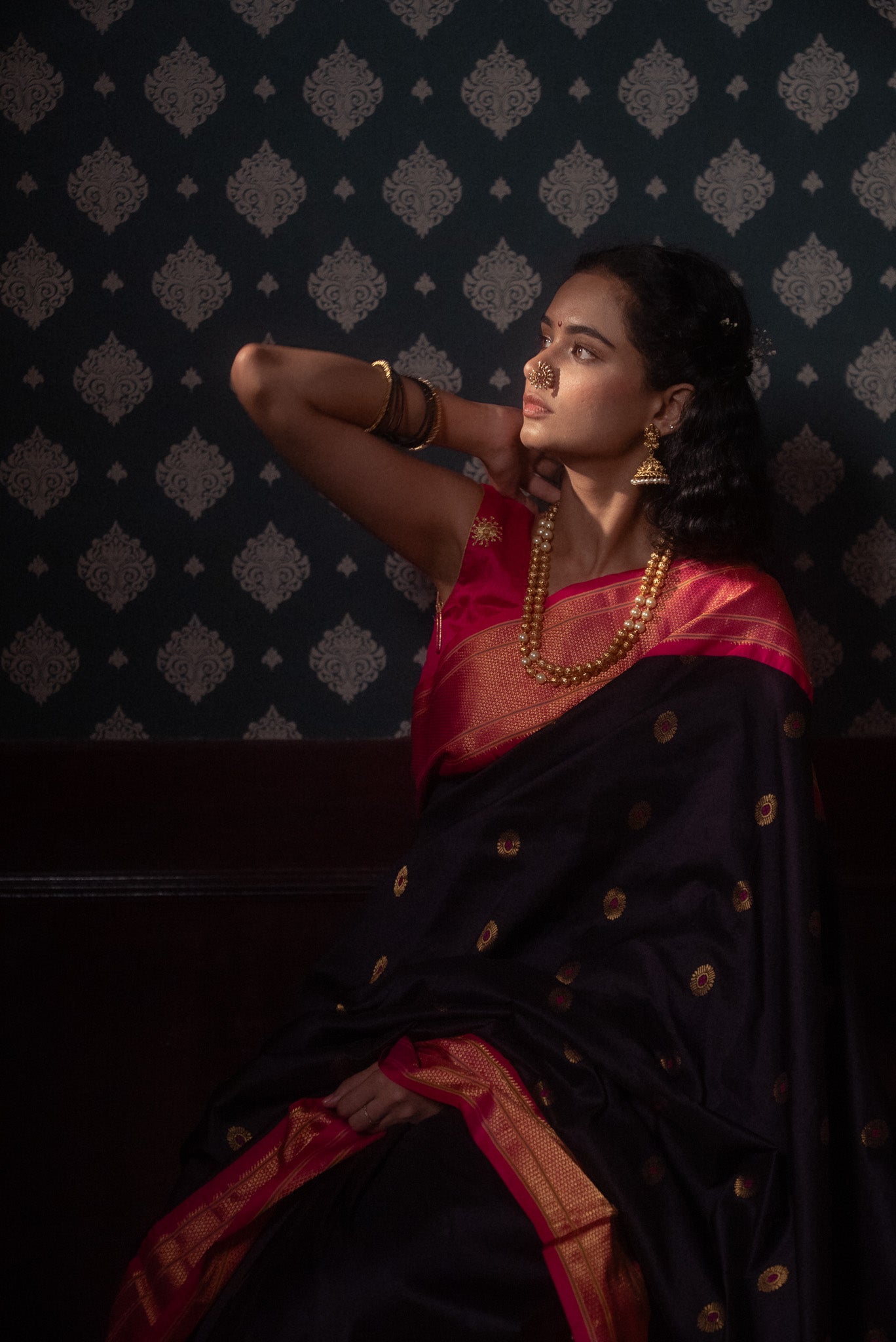 Dark Wine Mulberry Silk Paithani Saree