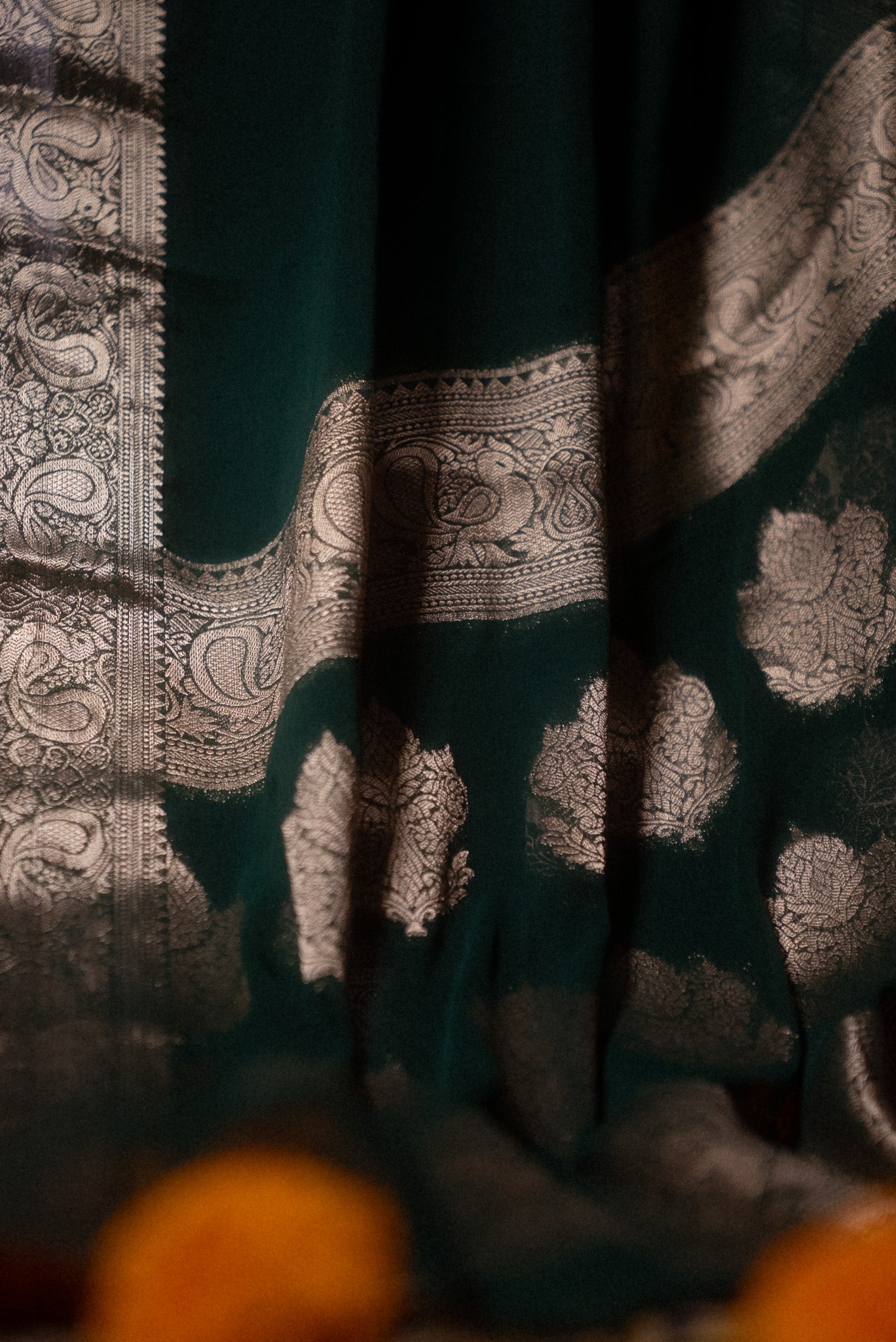Dark Green Georgette Saree