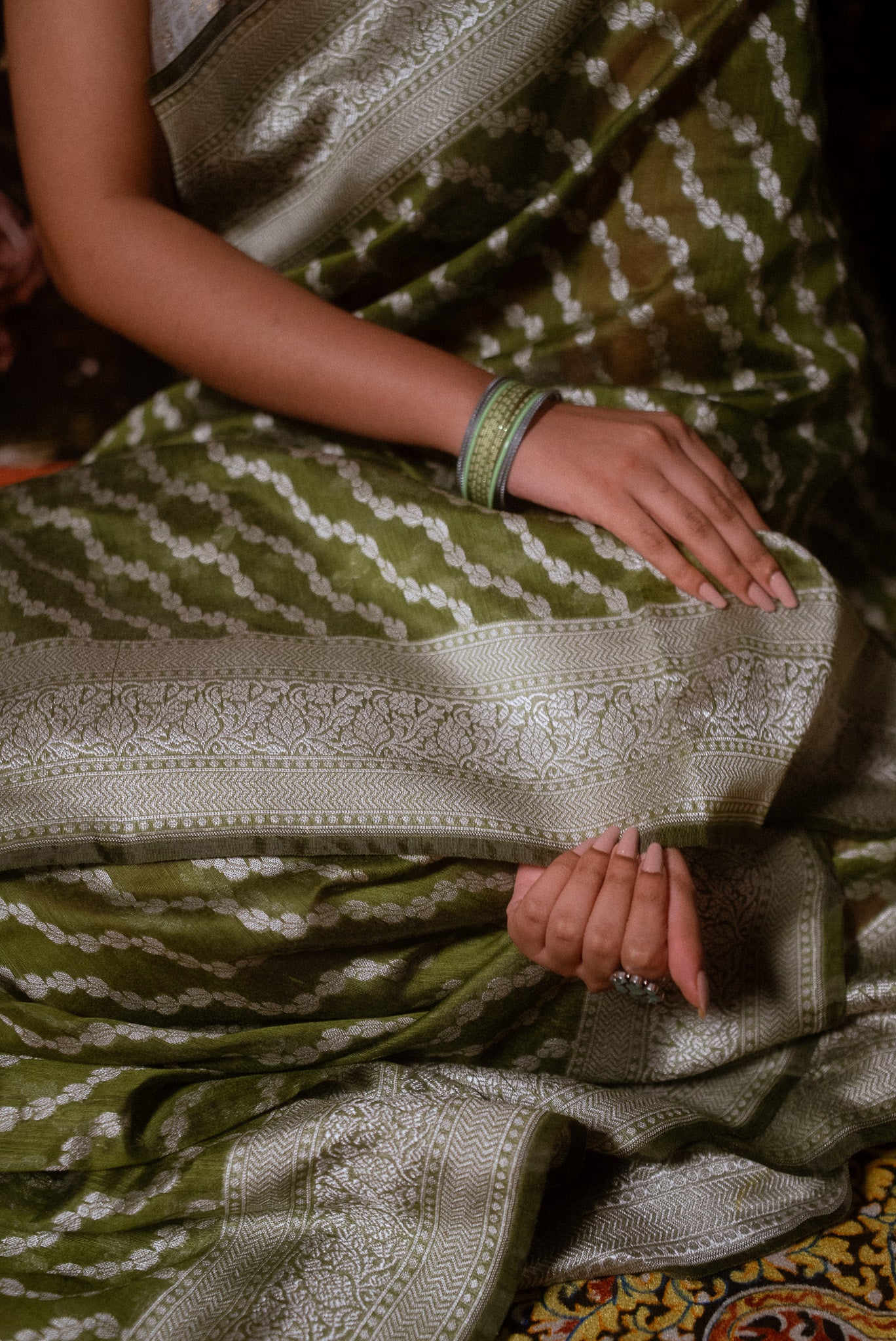 Green Cotton Silk Saree
