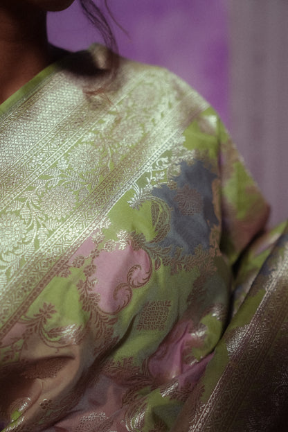 Green Silk Rangkat Saree