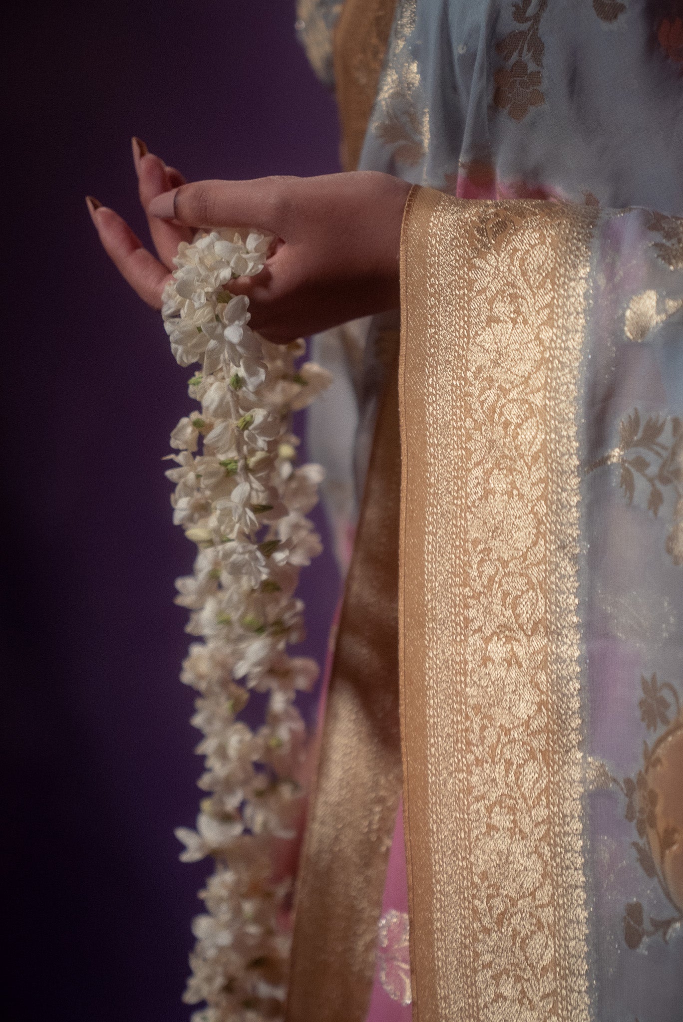 Pink Khaddi Chiffon Rangkat Saree