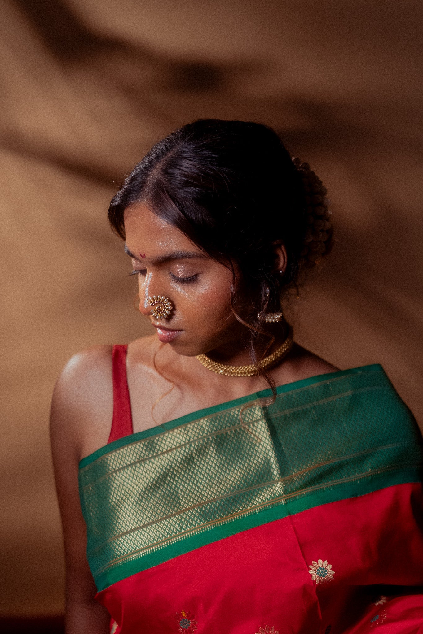 Red Mulberry Silk Paithani Saree