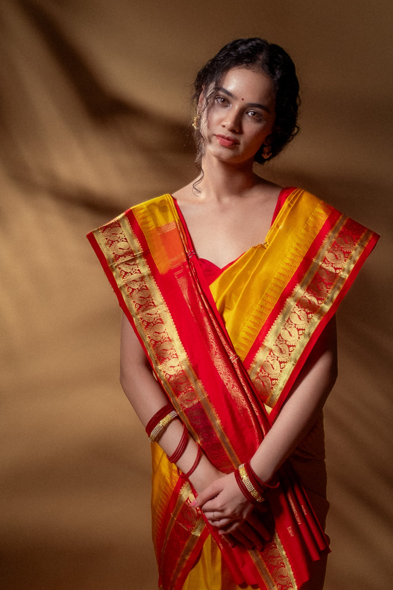 Yellow Mulberry Silk Paithani Saree