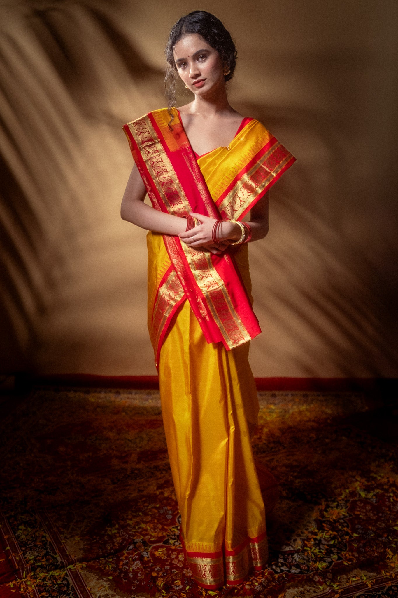 Yellow Mulberry Silk Paithani Saree