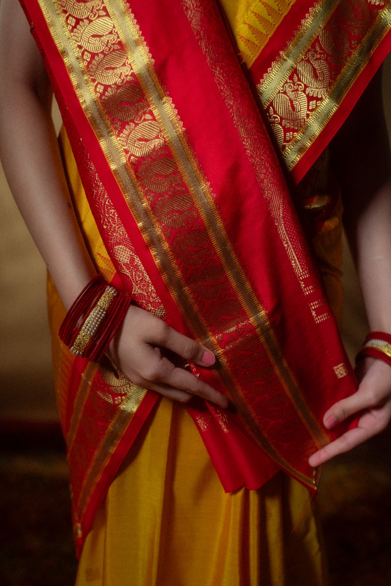 Yellow Mulberry Silk Paithani Saree
