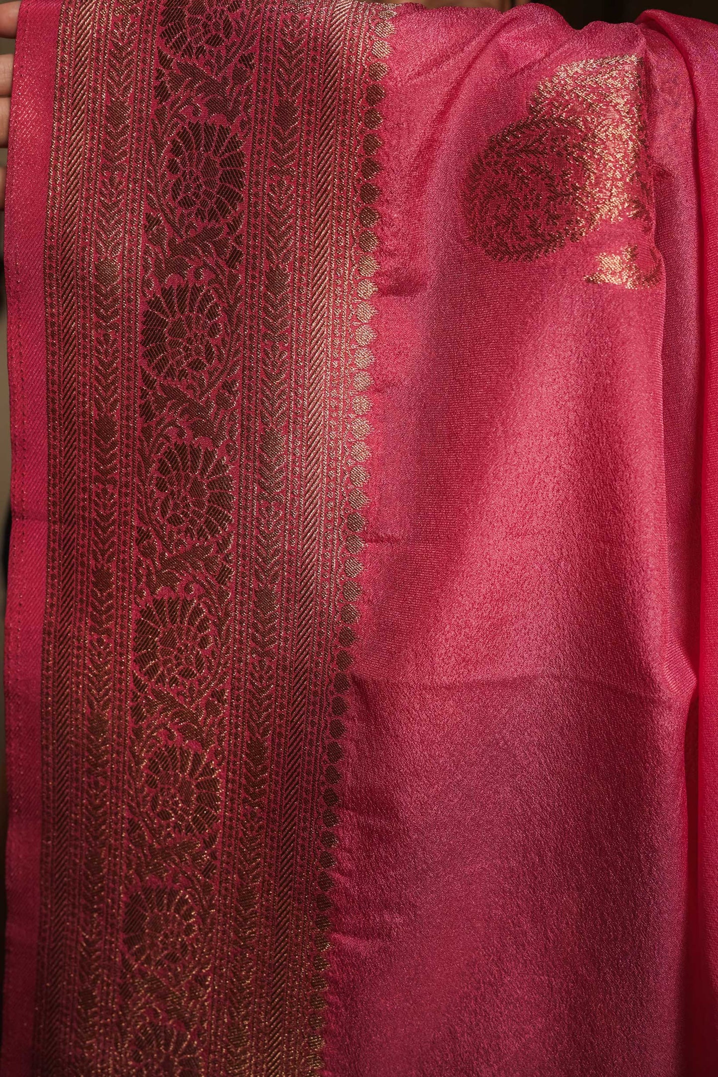 Pink Georgette Saree