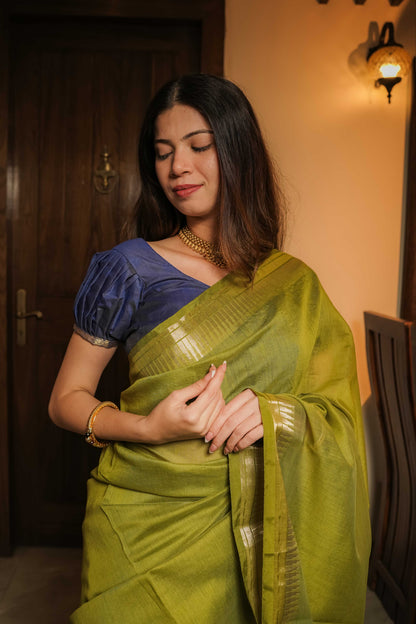 Green Cotton Silk Saree