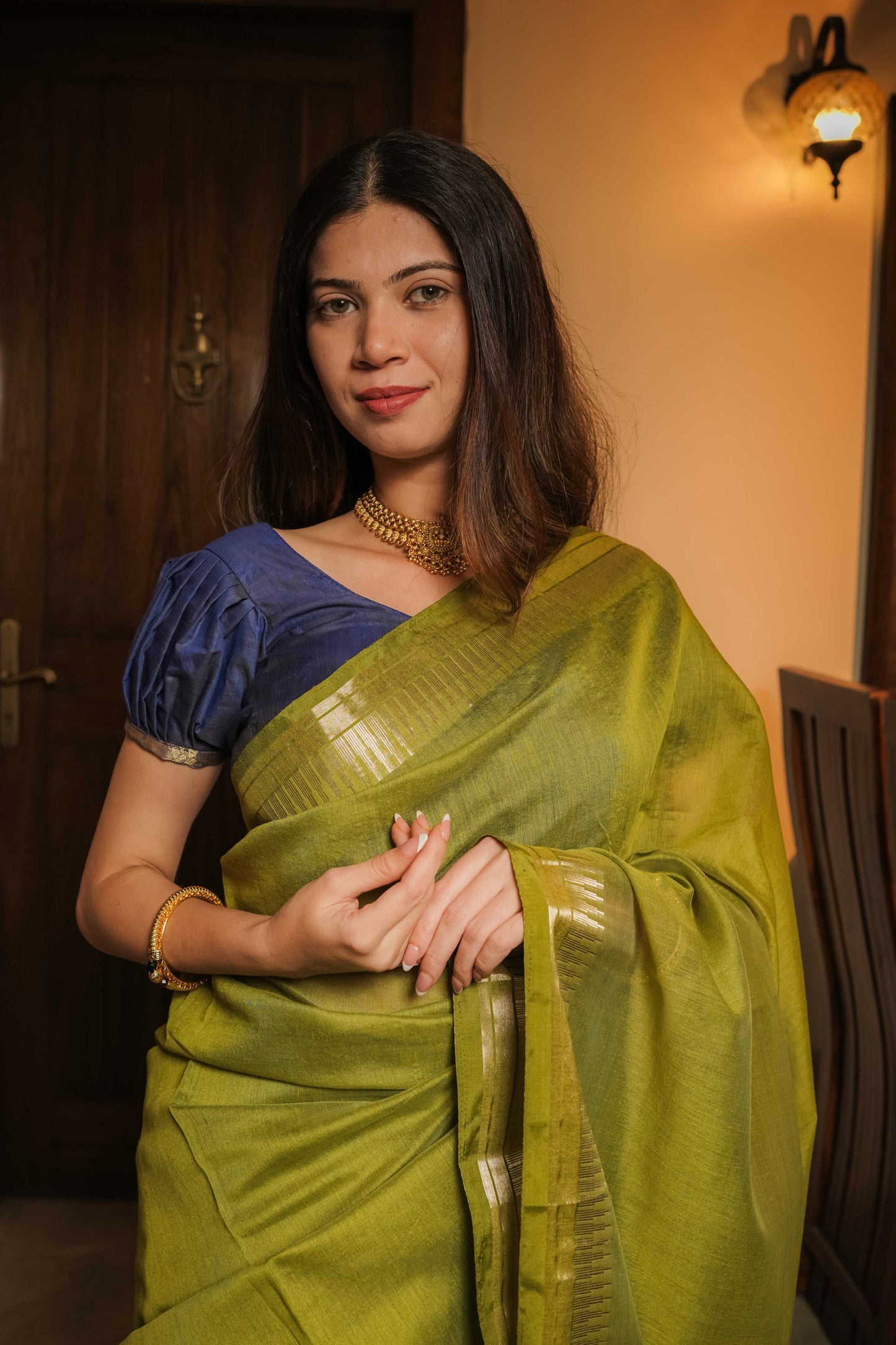 Green Cotton Silk Saree
