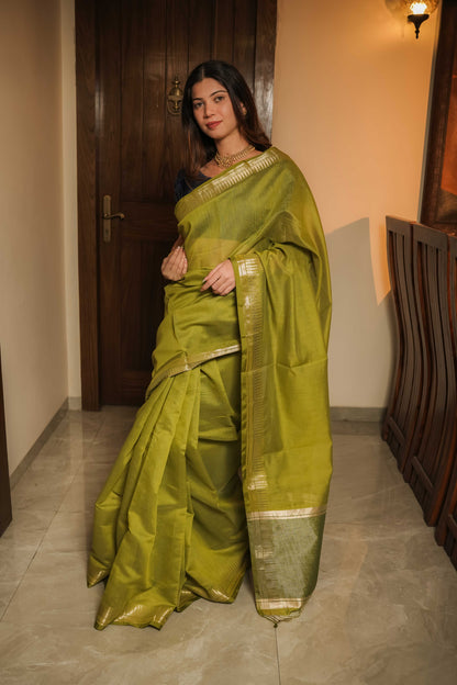 Green Cotton Silk Saree