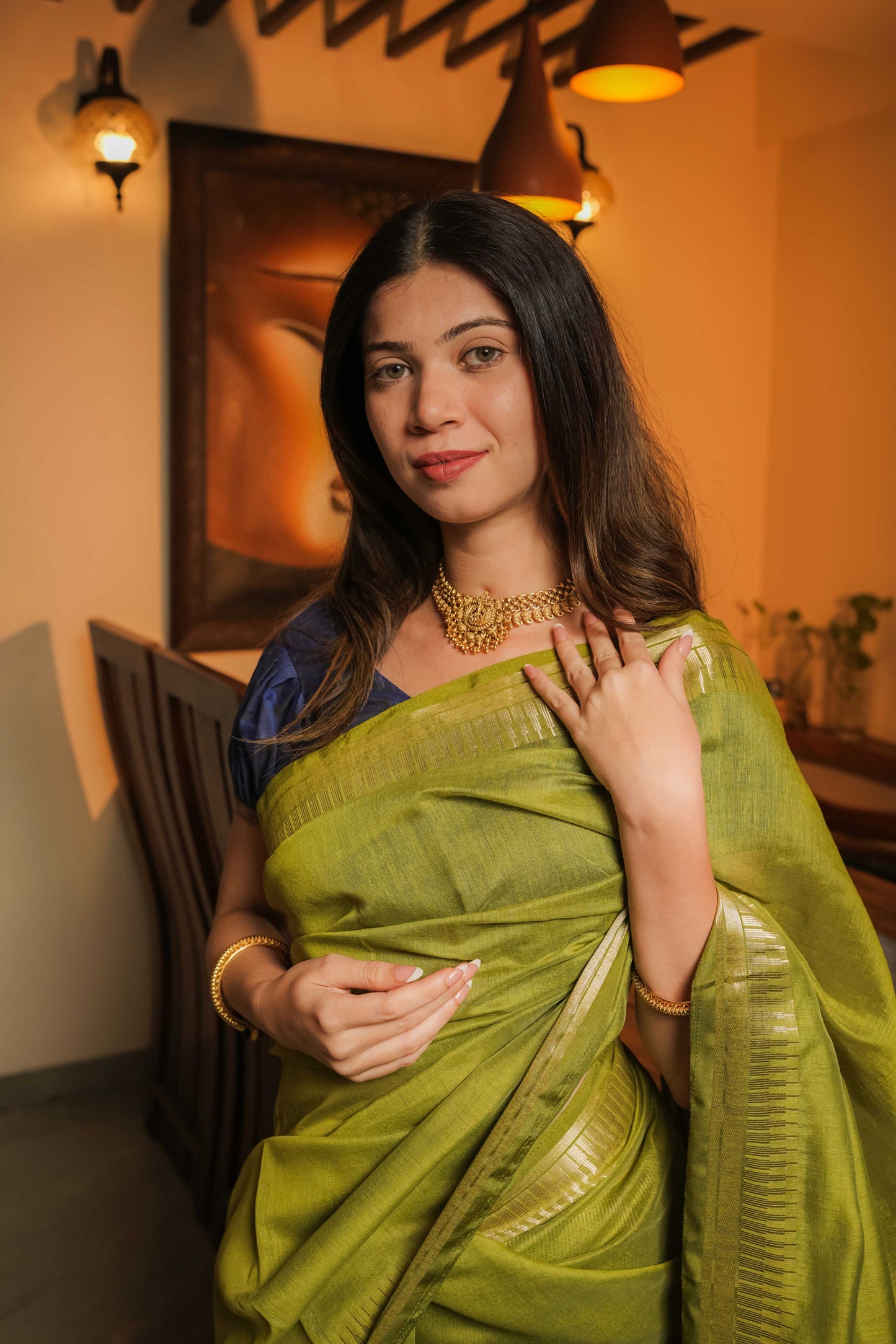 Green Cotton Silk Saree