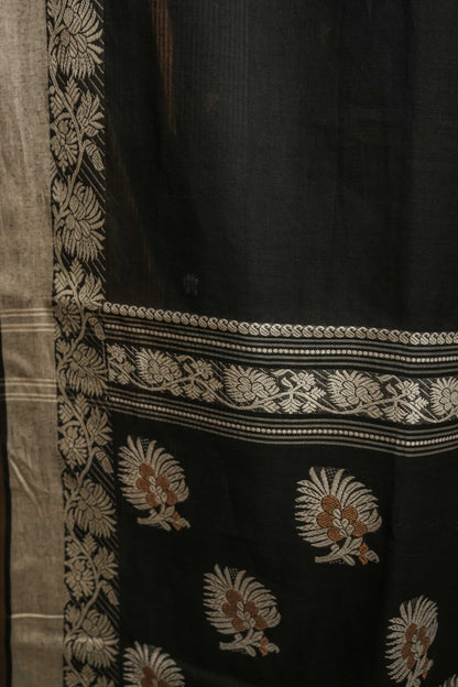 Black Soft Cotton Saree