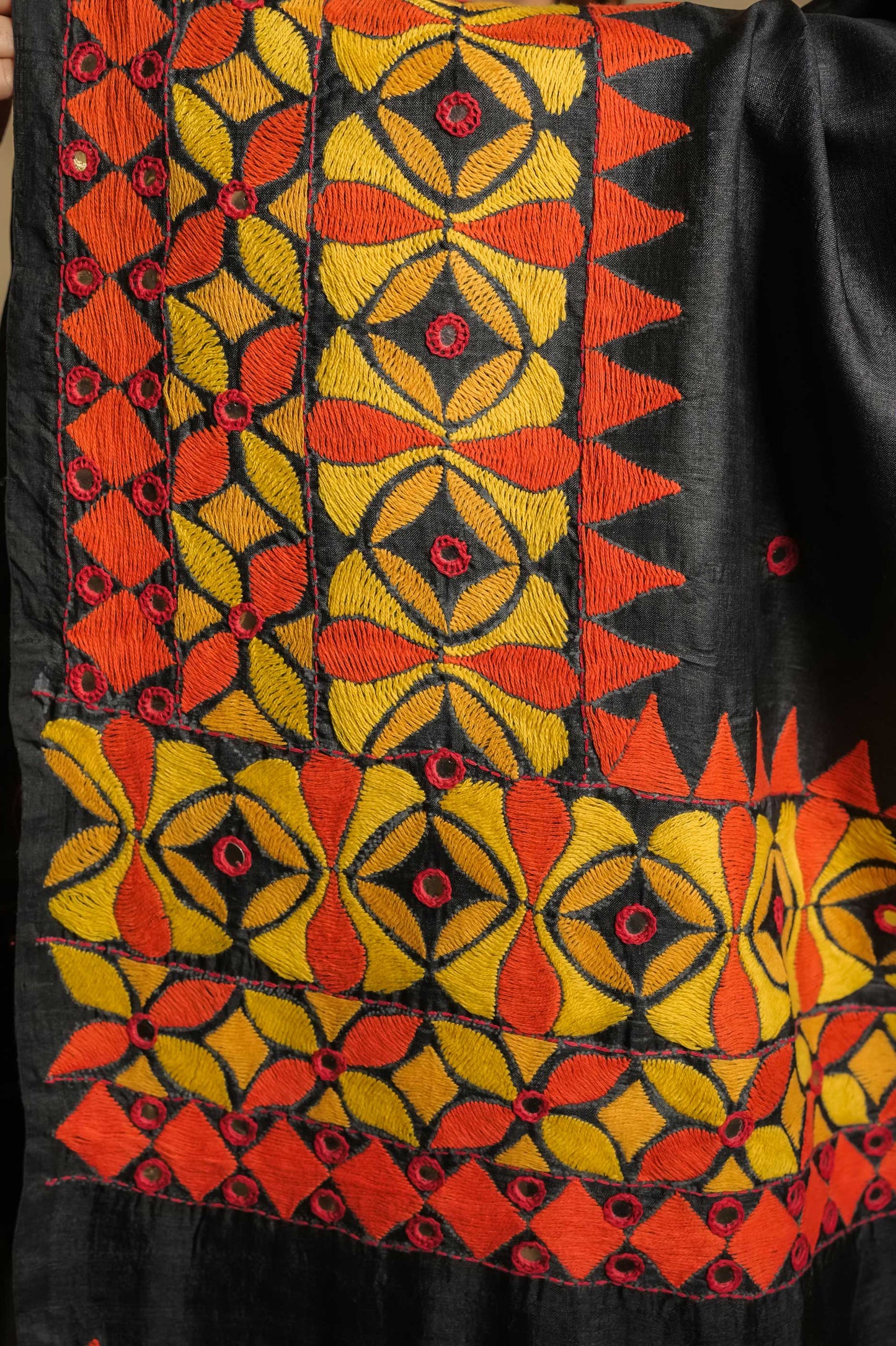 Black Tussar Silk Saree