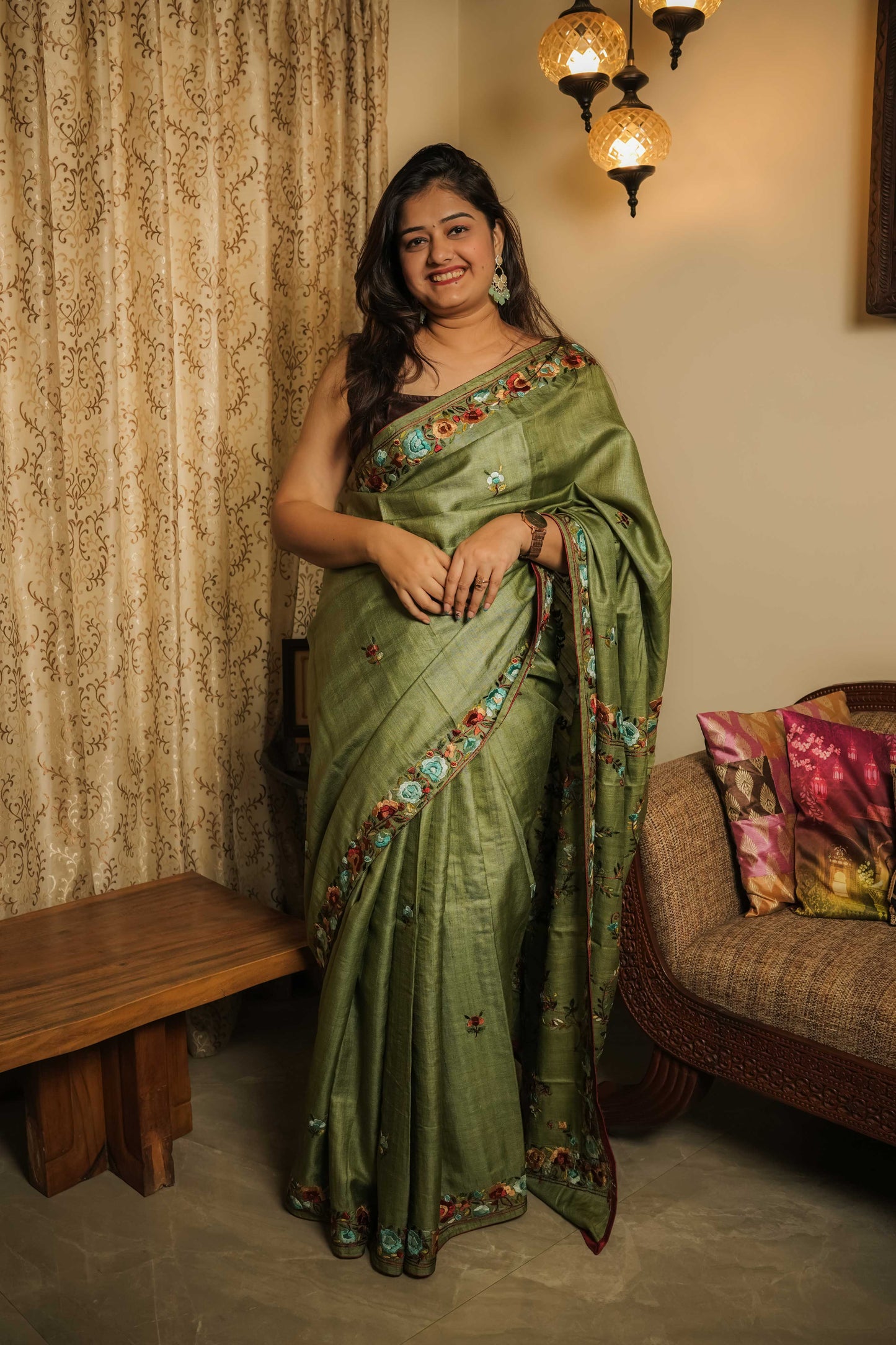 Green Gassi Tussar Saree