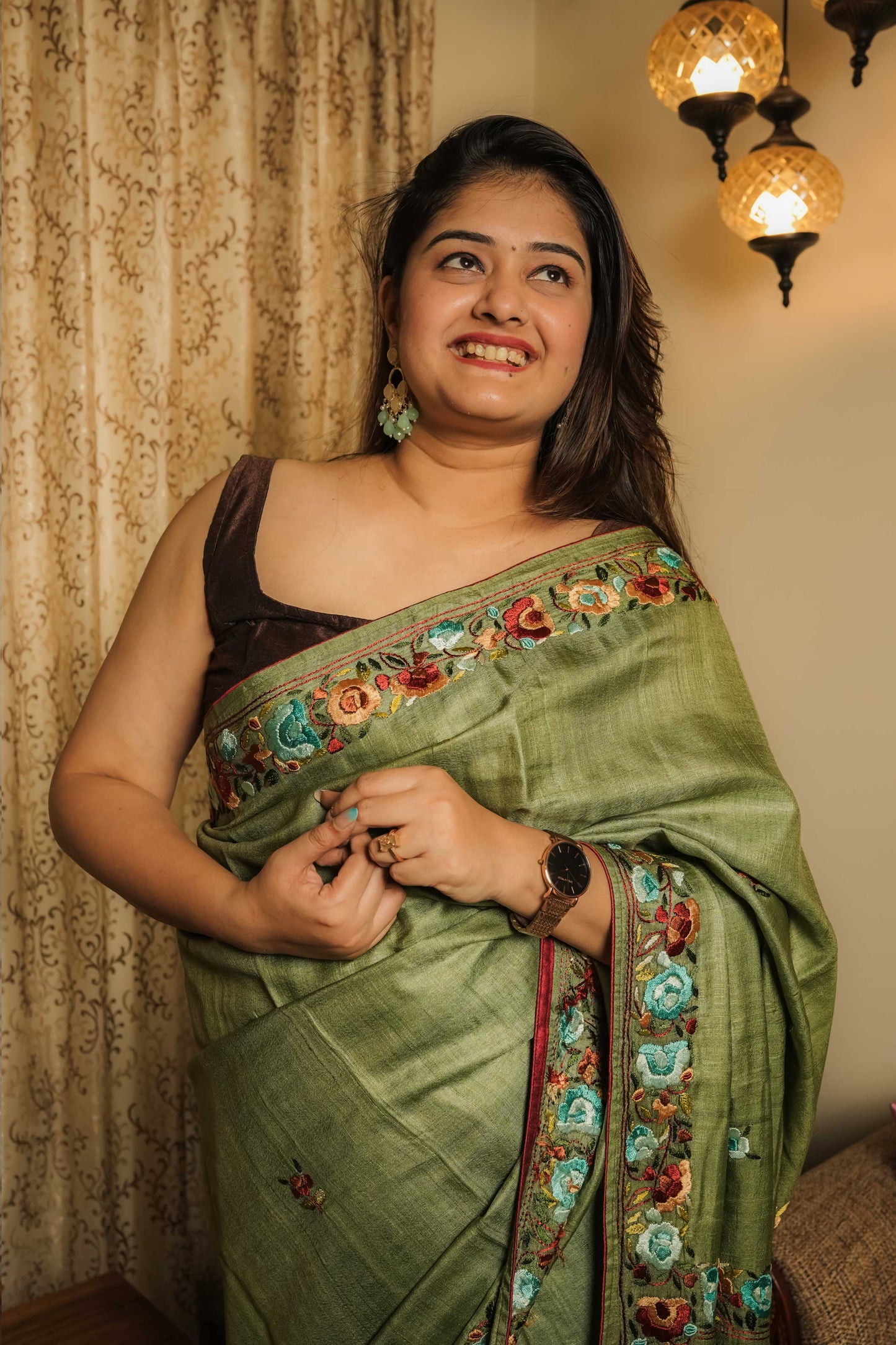 Green Gassi Tussar Saree