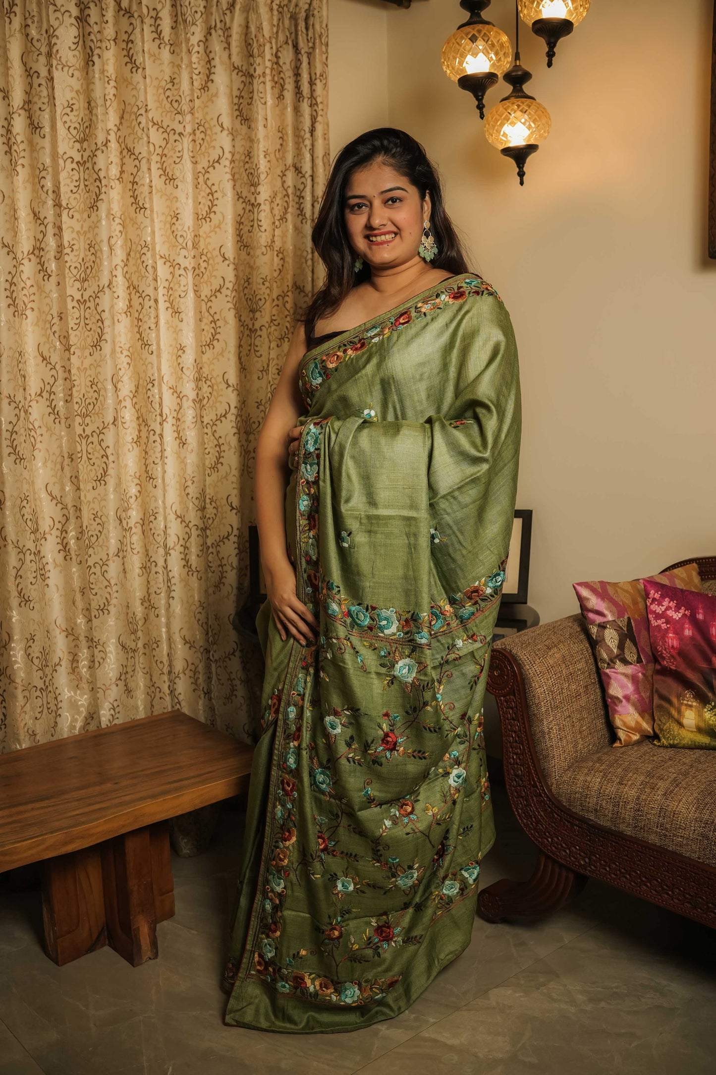 Green Gassi Tussar Saree