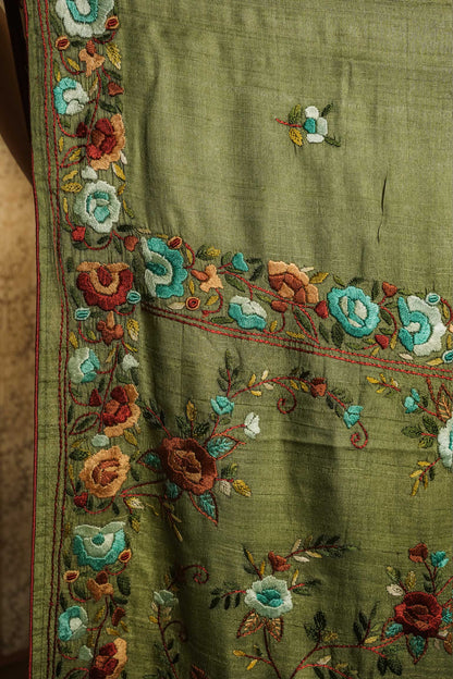 Green Gassi Tussar Saree